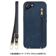 WORK54IP-BU-IP15 [iPhone 15用 背面型スマホショルダーケース ロングストラップ＆カードポケット付き クラシックブルー]