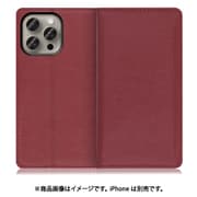 WORK10IP-RD-IP15PM [iPhone 15 Pro Max用 手帳型ケース スタンド機能＆カードポケット付き ワインレッド]