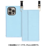 WORK22IP-BU-IP15PM [iPhone 15 Pro Max用 手帳型ケース ロングストラップ＆カードポケット付き ブルー]