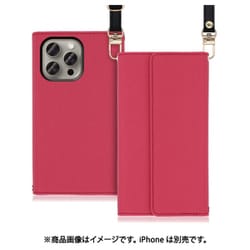 WORK22IP-RS-IP15PM [iPhone 15 Pro Max用 手帳型ケース ロングストラップ＆カードポケット付き ダスティローズ]