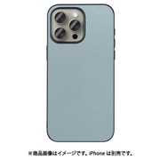 WORK25IP-BU-IP15PM [iPhone 15 Pro Max用 本革ケース ストラップホール付き スカイブルー]