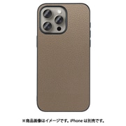 WORK25IP-GB-IP15PM [iPhone 15 Pro Max用 本革ケース ストラップホール付き グレージュ]