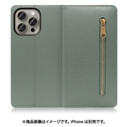 WORK27IP-DG-IP15PM [iPhone 15 Pro Max用 手帳型ケース スタンド機能＆カードポケット付き ダルグリーン]
