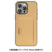 WORK28IP-GD-IP15PM [iPhone 15 Pro Max用 PUレザーケース カードポケット＆ストラップホール付き ゴールド]