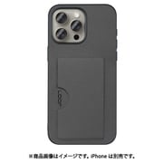 WORK28IP-GY-IP15PM [iPhone 15 Pro Max用 PUレザーケース カードポケット＆ストラップホール付き グレー]