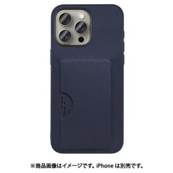 WORK28IP-NY-IP15PM [iPhone 15 Pro Max用 PUレザーケース カードポケット＆ストラップホール付き ネイビー]