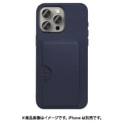 WORK28IP-NY-IP15PM [iPhone 15 Pro Max用 PUレザーケース カードポケット＆ストラップホール付き ネイビー]