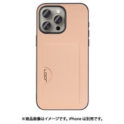 WORK28IP-RS-IP15PM [iPhone 15 Pro Max用 PUレザーケース カードポケット＆ストラップホール付き アンバーローズ]