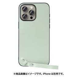 WORK33IP-GN-IP15PM [iPhone 15 Pro Max用 本革ケース ストラップ＆ストラップホール付き アイスグリーン]
