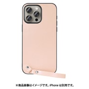 WORK33IP-PK-IP15PM [iPhone 15 Pro Max用 本革ケース ストラップ＆ストラップホール付き ピーチピンク]