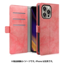WORK34MAGIP-PK-IP15PM [iPhone 15 Pro Max用 手帳型ケース スタンド機能＆カードポケット＆ベルト付き スプリングピンク]
