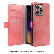 WORK34MAGIP-PK-IP15PM [iPhone 15 Pro Max用 手帳型ケース スタンド機能＆カードポケット＆ベルト付き スプリングピンク]