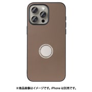 WORK48IP-BN-IP15PM [iPhone 15 Pro Max用 本革ケース スタンド機能＆ストラップホール付き ラテブラウン]