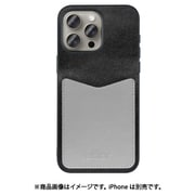 WORK49IP-BKGY-IP15PM [iPhone 15 Pro Max用 PUレザーケース ストラップホール＆カードポケット付き ブラックグレー]