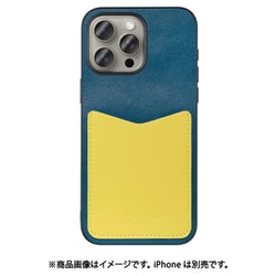 WORK49IP-NYYL-IP15PM [iPhone 15 Pro Max用 PUレザーケース ストラップホール＆カードポケット付き ネイビーイエロー]