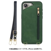 WORK54IP-GN-IP15PM [iPhone 15 Pro Max用 背面型スマホショルダーケース ロングストラップ＆カードポケット付き オリーブグリーン]