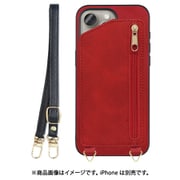WORK54IP-RD-IP15PM [iPhone 15 Pro Max用 背面型スマホショルダーケース ロングストラップ＆カードポケット付き ロイヤルレッド]