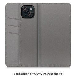 WORK13IP-NEWGY-IP15PS [iPhone 15 Plus用 手帳型ケース スタンド機能＆カードポケット付き グレー]