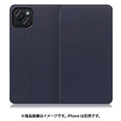WORK16IP-NY-IP15PS [iPhone 15 Plus用 手帳型ケース スタンド機能＆カードポケット付き ネイビー]
