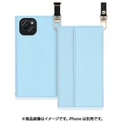 WORK22IP-BU-IP15PS [iPhone 15 Plus用 手帳型ケース ロングストラップ＆カードポケット付き ブルー]