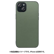 WORK25IP-DG-IP15PS [iPhone 15 Plus用 本革ケース ストラップホール付き ダルグリーン]