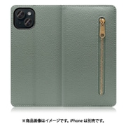 WORK27IP-DG-IP15PS [iPhone 15 Plus用 手帳型ケース スタンド機能＆カードポケット付き ダルグリーン]
