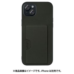WORK28IP-EG-IP15PS [iPhone 15 Plus用 PUレザーケース カードポケット＆ストラップホール付き エバーグリーン]