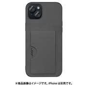 WORK28IP-GY-IP15PS [iPhone 15 Plus用 PUレザーケース カードポケット＆ストラップホール付き グレー]