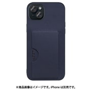 WORK28IP-NY-IP15PS [iPhone 15 Plus用 PUレザーケース カードポケット＆ストラップホール付き ネイビー]