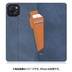 WORK36IP-BU-IP15PS [iPhone 15 Plus用 手帳型ケース スタンド機能＆カードホルダー付き ホエールブルー]]
