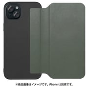 WORK38IP-EG-IP15PS [iPhone 15 Plus用 PUレザースマホケース ストラップホール＆カードポケット付き エバーグリーン]