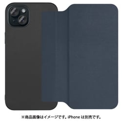 WORK38IP-NY-IP15PS [iPhone 15 Plus用 PUレザースマホケース ストラップホール＆カードポケット付き ダークネイビー]