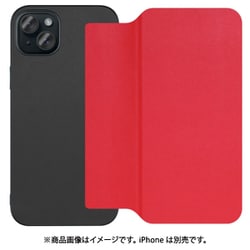 WORK38IP-RD-IP15PS [iPhone 15 Plus用 PUレザースマホケース ストラップホール＆カードポケット付き スカーレット]