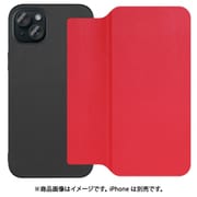 WORK38IP-RD-IP15PS [iPhone 15 Plus用 PUレザースマホケース ストラップホール＆カードポケット付き スカーレット]
