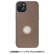 WORK48IP-BN-IP15PS [iPhone 15 Plus用 本革ケース スタンド機能＆ストラップホール付き ラテブラウン]