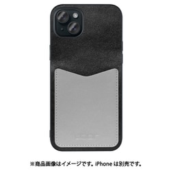 WORK49IP-BKGY-IP15PS [iPhone 15 Plus用 PUレザーケース ストラップホール＆カードポケット付き ブラックグレー]