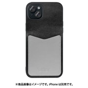 WORK49IP-BKGY-IP15PS [iPhone 15 Plus用 PUレザーケース ストラップホール＆カードポケット付き ブラックグレー]