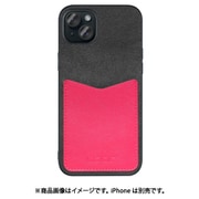 WORK49IP-BKPK-IP15PS [iPhone 15 Plus用 PUレザーケース ストラップホール＆カードポケット付き ブラックピンク]