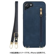 WORK54IP-BU-IP15PS [iPhone 15 Plus用 背面型スマホショルダーケース ロングストラップ＆カードポケット付き クラシックブルー]