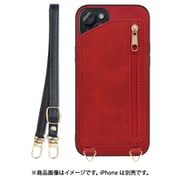 WORK54IP-RD-IP15PS [iPhone 15 Plus用 背面型スマホショルダーケース ロングストラップ＆カードポケット付き ロイヤルレッド]