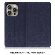 WORK17IP-BU-IP15PRO [iPhone 15 Pro用 手帳型ケース スタンド機能＆カードポケット付き ブルー]