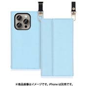 WORK22IP-BU-IP15PRO [iPhone 15 Pro用 手帳型ケース ロングストラップ＆カードポケット付き ブルー]