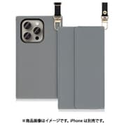 WORK22IP-GY-IP15PRO [iPhone 15 Pro用 手帳型ケース ロングストラップ＆カードポケット付き グレー]