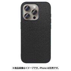 WORK24IP-BK-IP15PRO [iPhone 15 Pro用 PUレザーケース ストラップホール付き ブラック]