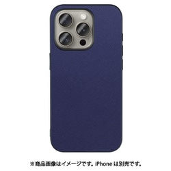 WORK24IP-NY-IP15PRO [iPhone 15 Pro用 PUレザーケース ストラップホール付き ネイビー]