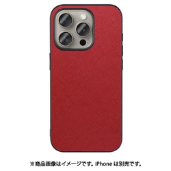 WORK24IP-RD-IP15PRO [iPhone 15 Pro用 PUレザーケース ストラップホール付き レッド]