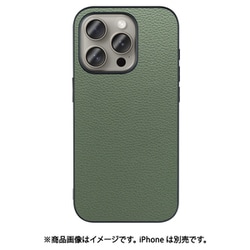 WORK25IP-DG-IP15PRO [iPhone 15 Pro用 本革ケース ストラップホール付き ダルグリーン]