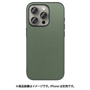 WORK25IP-DG-IP15PRO [iPhone 15 Pro用 本革ケース ストラップホール付き ダルグリーン]