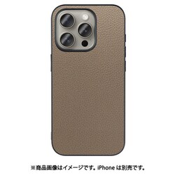 WORK25IP-GB-IP15PRO [iPhone 15 Pro用 本革ケース ストラップホール付き グレージュ]