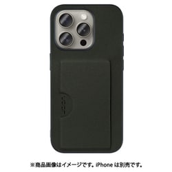 WORK28IP-EG-IP15PRO [iPhone 15 Pro用 PUレザーケース カードポケット＆ストラップホール付き エバーグリーン]